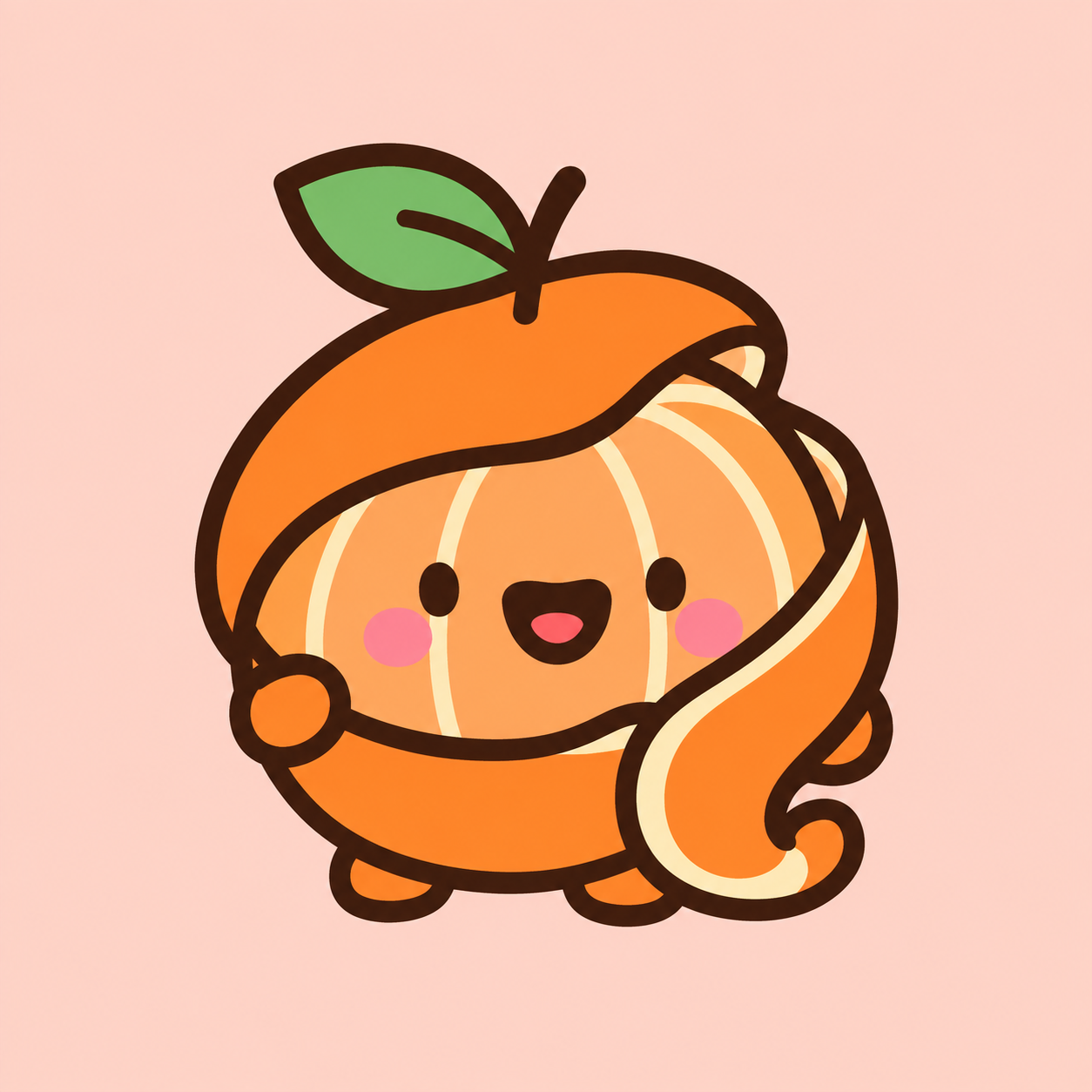 peelz mascot, a smiling half-peeled tangerine